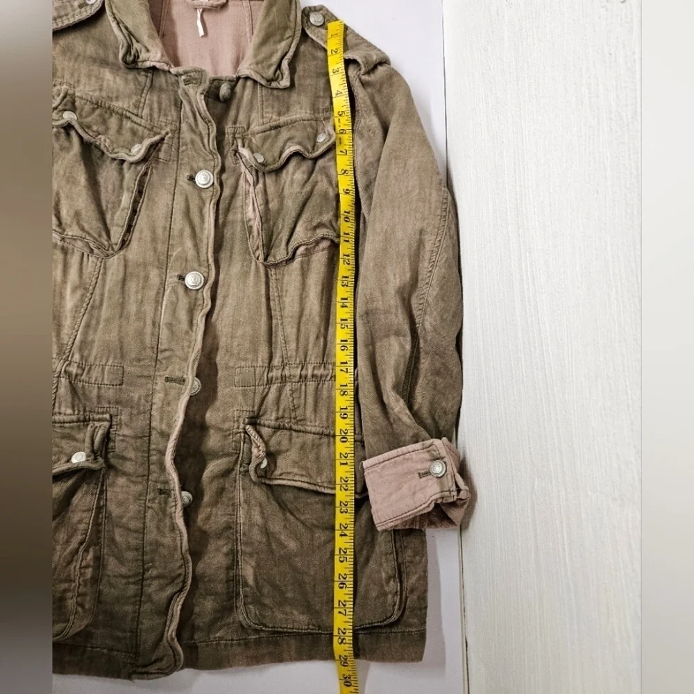 Free People Not Your Brother's Military Surplus Jacket in Olive and Pink Size M - Picture 15 of 15